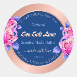 Blå produktförpackningsetiketter för Romantic Ro G Runt Klistermärke