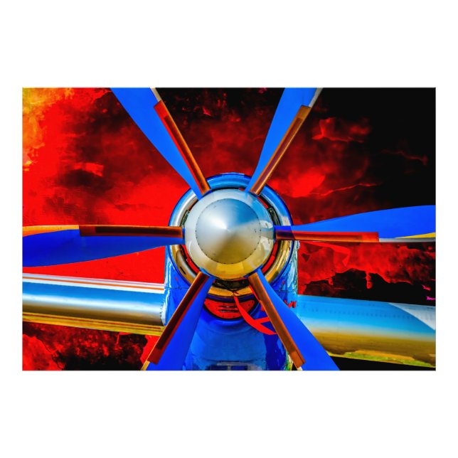 Blå propeller fototryck (Framsidan)
