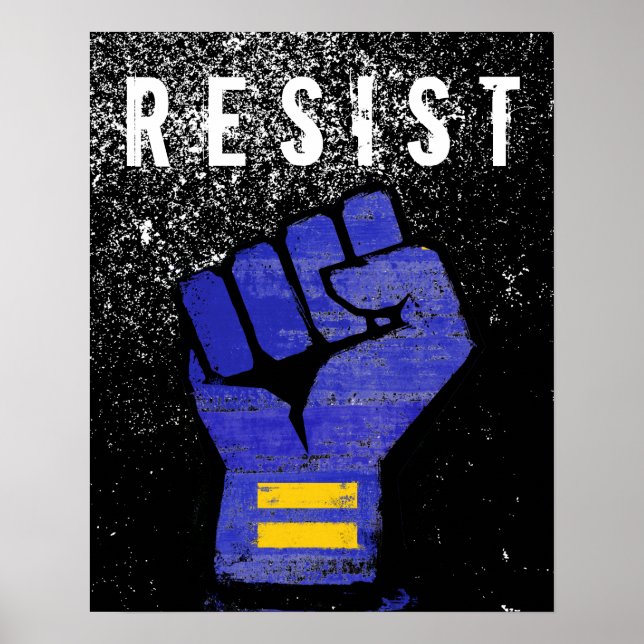 Blå protestnäve poster (Framsidan)