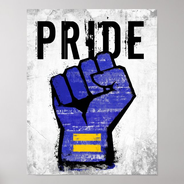 Blå protestnäve poster (Framsidan)