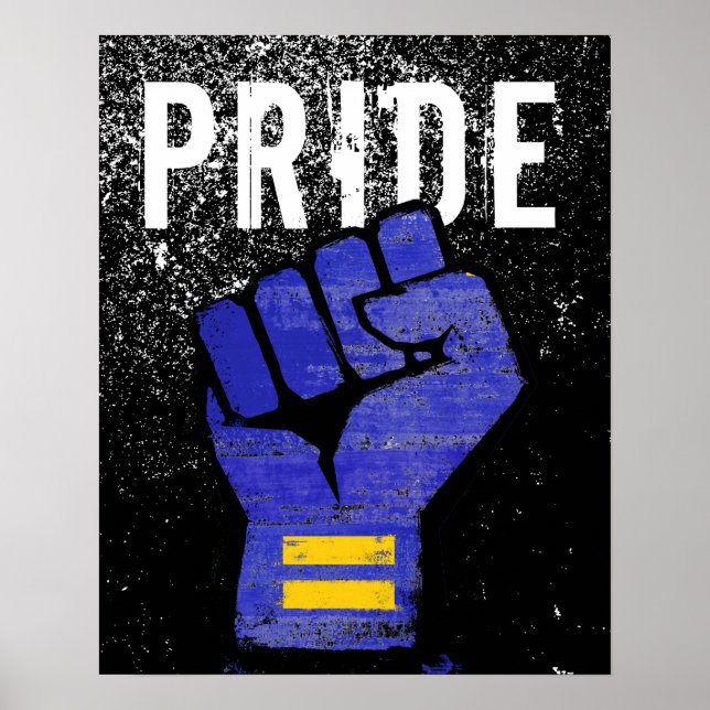 Blå protestnäve poster (Framsidan)