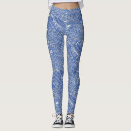 Blå psykedelisk tryckning Leggings