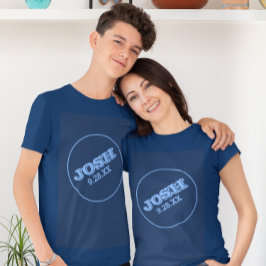Blå Pub Mitzvah med Namn Logotyp T Shirt