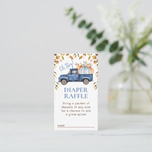 Blå pumkin Lastbil-blomma, bläddringsblad Raffle I Visitkort