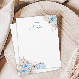 Blå pumpa baby-kort anteckningskort