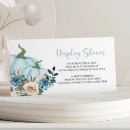 Blå Pumpa Display Baby Shower Inkluderingskort Tilläggskort