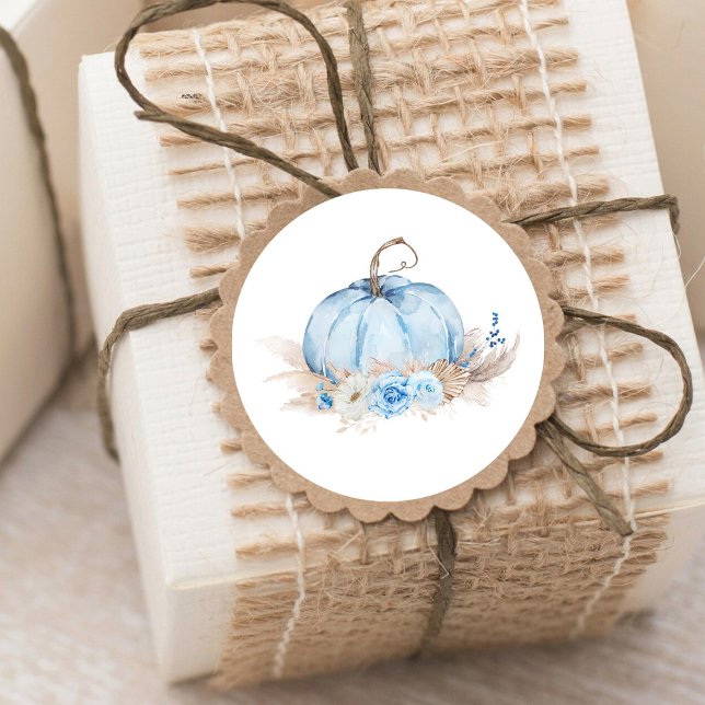 Blå Pumpa Runt Klistermärke (Skapare uppladdad)