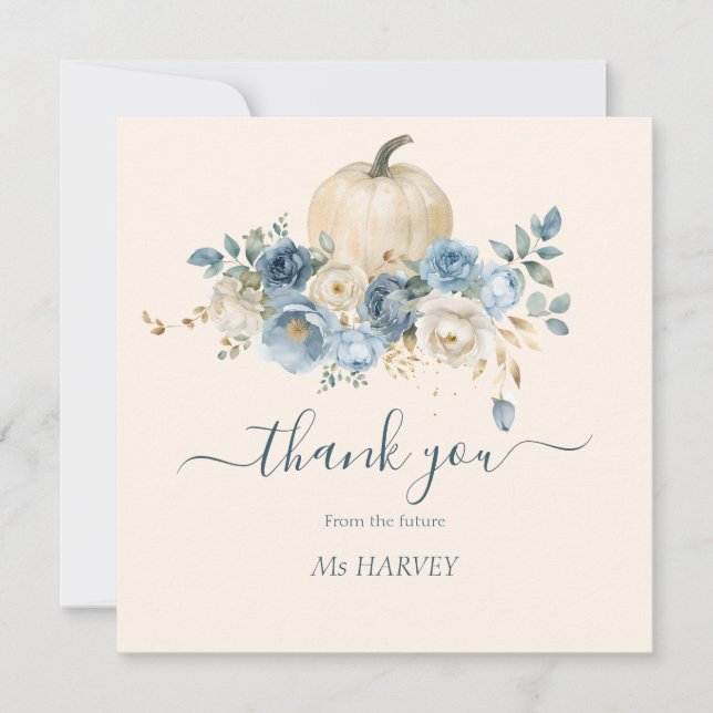 Blå pumpanfallsfrekvens i Kärlek Möhippa Tack Kort (Framsida)