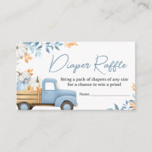 Blå Pumpkin Blue Lastbil Fall Baby Diaper Raffle