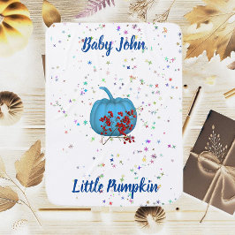 Blå Pumpkin Red Berries Twinkling Stars Bebisfilt