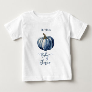 Blå Pumpkin Watercolor Pojke Shower T-Shirt
