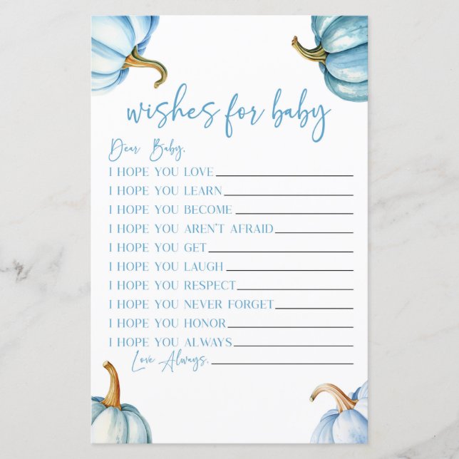 Blå pumpor faller Önskemål för babyskor (Framsida)