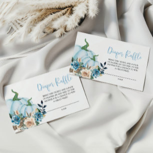 Blå pumpor och blommor - blöjor Raffle Tilläggskort