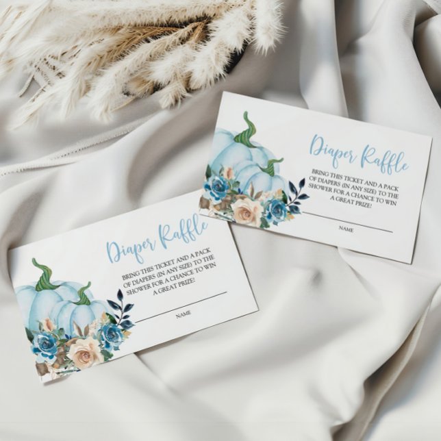 Blå pumpor och blommor - blöjor Raffle Tilläggskort (Skapare uppladdad)