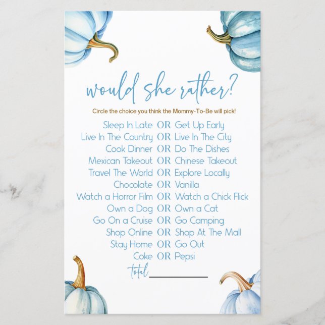 Blå pumpor skulle hon hellre se babykläder. (Framsida)