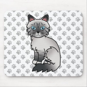 Blå Punkt Tabby Birman / Ragdoll Söt Katt & Tassar Musmatta