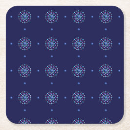 Blå punktblommans underlägg papper kvadrat