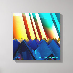 Blå pyramider och prism canvastryck
