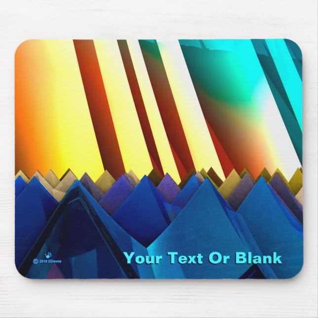 Blå pyramider och prism musmatta (Framsidan)