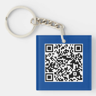 Blå QR CODE-Anpassningsbar, nyckelkedja