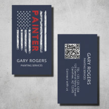 Blå QR-kod-målare Amerikansk flagga