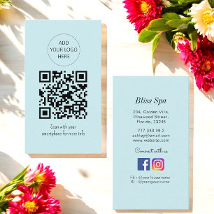 Blå QR-kod Spa-tandläkarklinik Visitkort