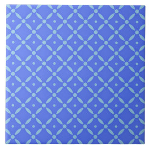Blå Quatrefoil-design Kakelplatta