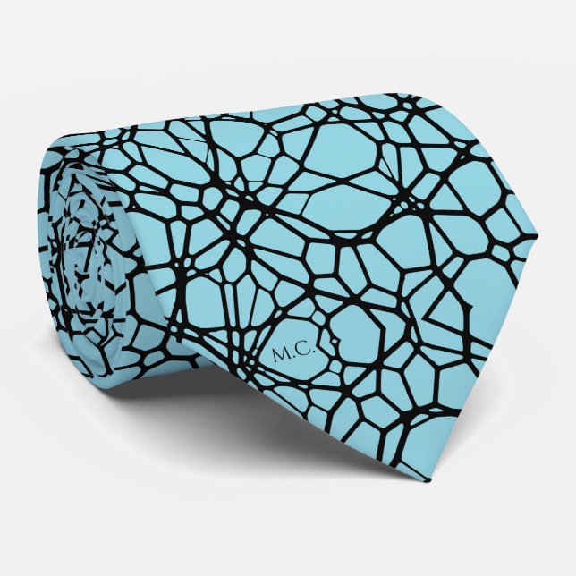Blå, Quirky Geometric Linnear Monogram Slips (Rullad)