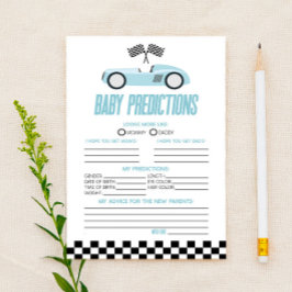 Blå Racingbil Baby Shower Gissningsspel