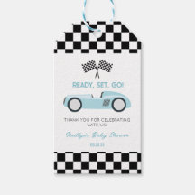 Blå Racingbil Klar Start Go Baby Shower