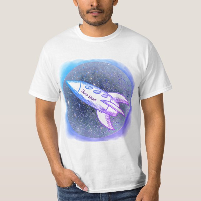 Blå raket t shirt (Framsida)