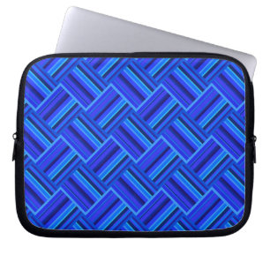 Blå rand-diagonalväv mönster laptop sleeve