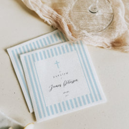 Blå Rand Elegant Baptism Pappersservett