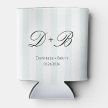 Blå rand initial monogram bröllagsgåva