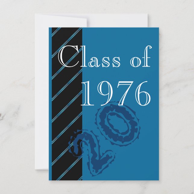 Blå rand-klass återförenar party inbjudningar (Framsida)