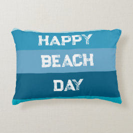 Blå Rand Ord-mall Prydnadskudde