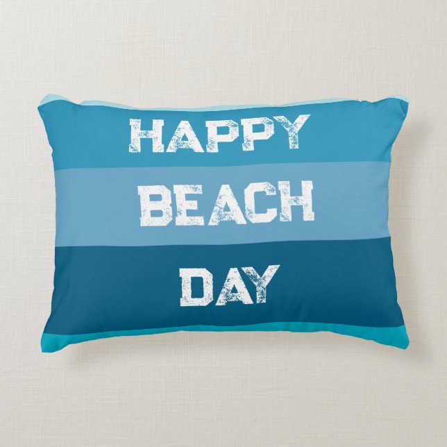 Blå Rand Ord-mall Prydnadskudde (Framsidan)