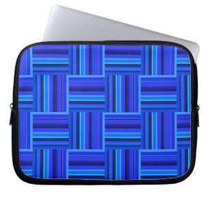 Blå rand väv mönster laptop sleeve