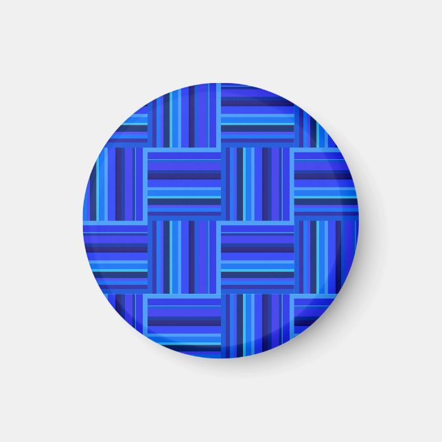 Blå rand väv mönster magnet (Framsidan)