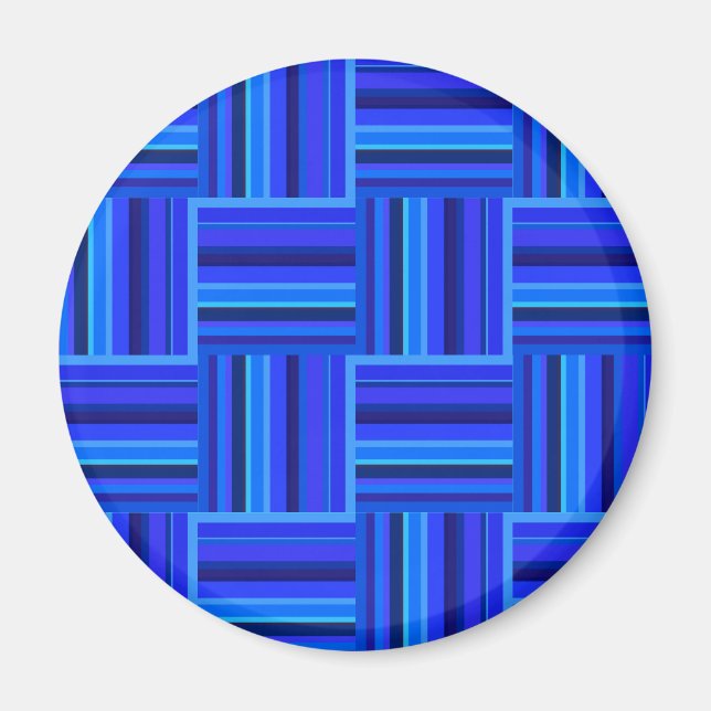 Blå rand väv mönster magnet (Framsidan)