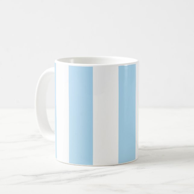 Blå Rand, vit Rand, stripe Mönster Kaffemugg (Framsida vänster)