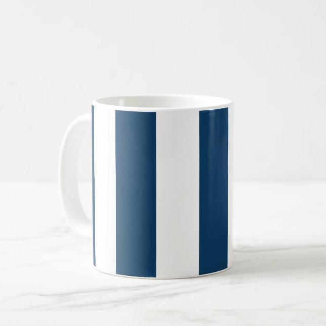 Blå Rand, vit Rand, stripe Mönster Kaffemugg (Framsida vänster)