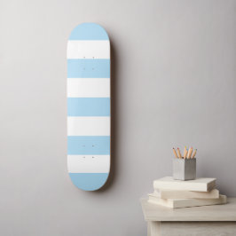 Blå Rand, vit Rand, stripe Mönster Mini Skateboard Bräda 18,5 Cm