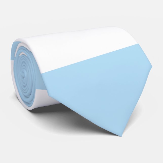 Blå Rand, vit Rand, stripe Mönster Slips (Rullad)