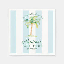 Blå Ränder Palm Beach Bach Klubb Bröllopsfest