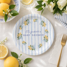 Blå Randig Lemon Babyshower