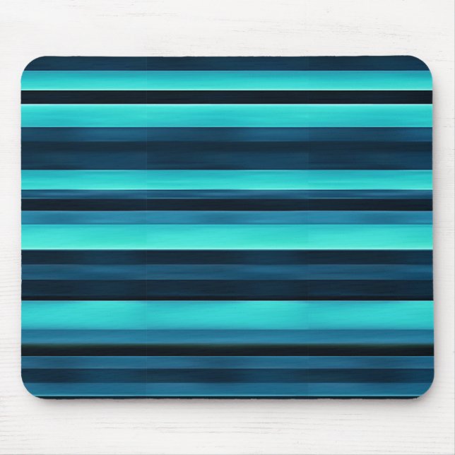 🔵 Blå Randig Minimalistisk Musmatta för Skrivbord (Framsidan)