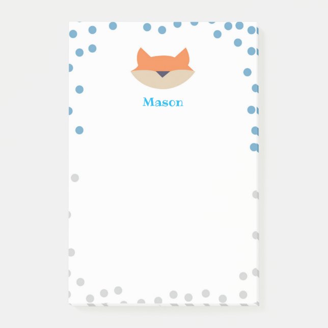 Blå Räv Post-it lappar Brevpapper (Framsida)