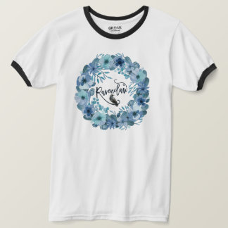 Blå Raven Hus Inspirerad Vintage Ringer T Shirt