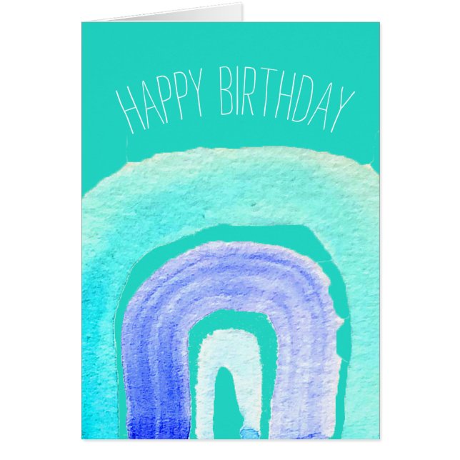 Blå regnbåge kärlek, vattenfärg hälsningskort (Framsidan)